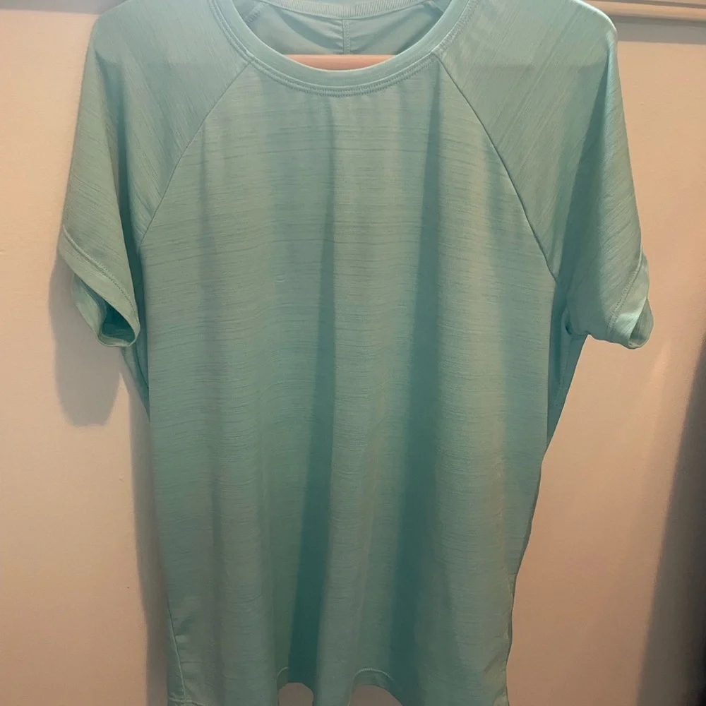 Athleta Girl SPF Swim Shirt Rash-Guard, Aqua, Ruched Back, New Condition